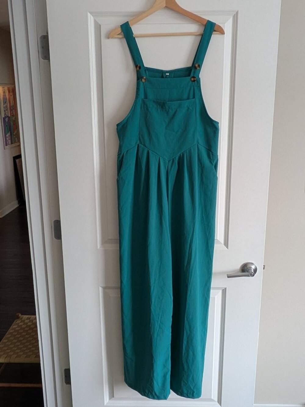 NWT Button-Strap Pocket Wide-Leg Sleeveless Jumpsuit - Size L